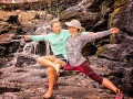 Partner Yoga/ Mother & Daughter outdoors yoga practice.